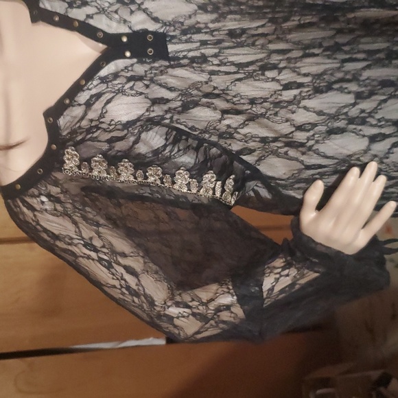 Lace top long sleeve, black - Gimmicks, XL - Picture 7 of 10